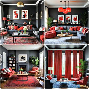 black and red living room ideas