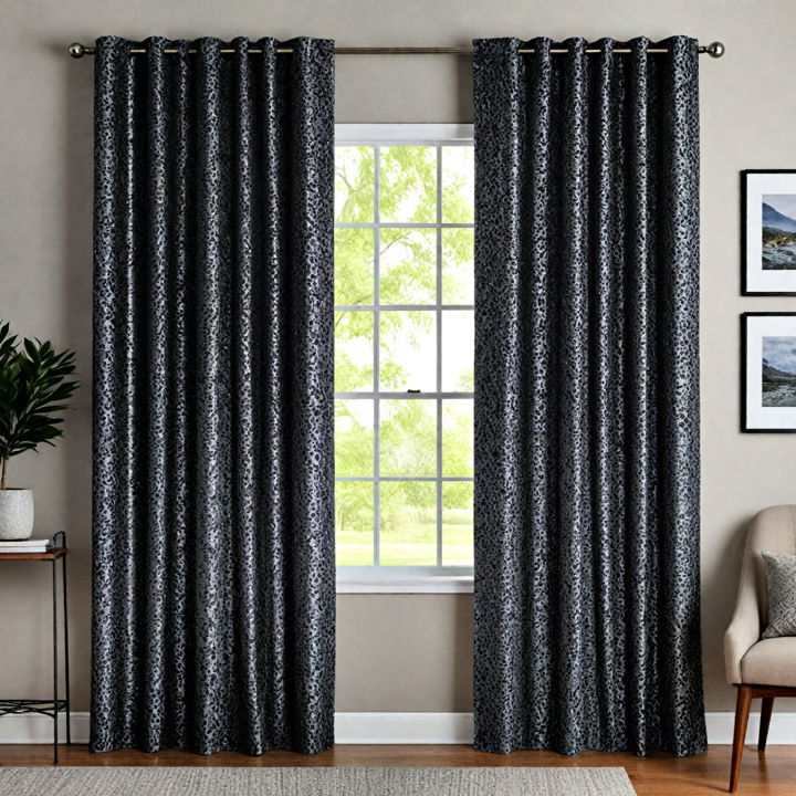 black and silver curtains for bedroom