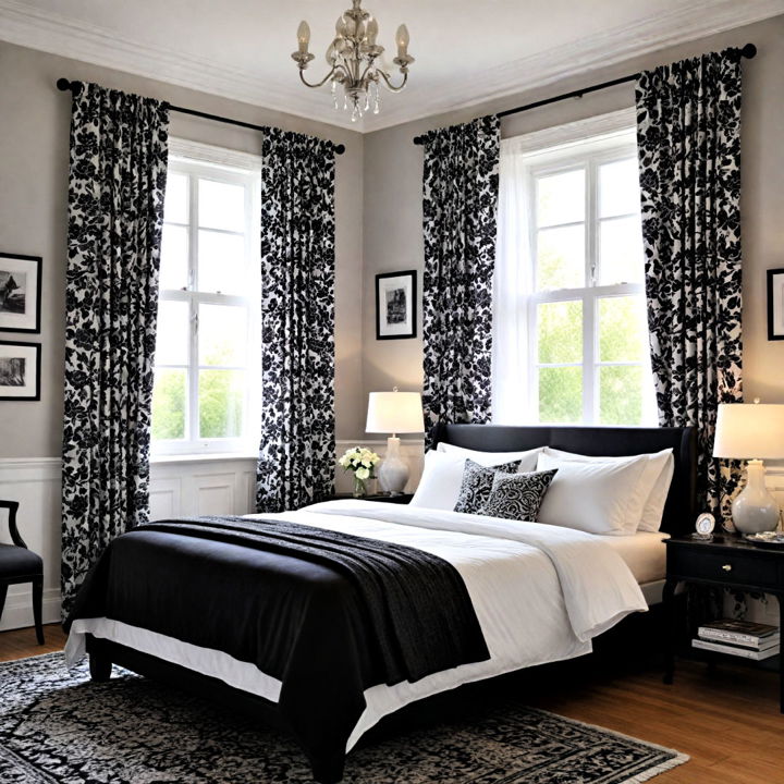 black and white curtains