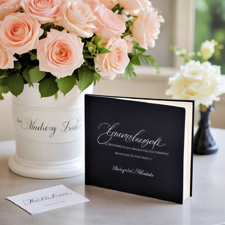 black and white guestbook idea