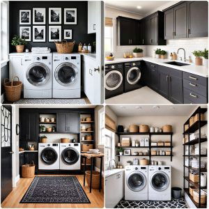 black and white laundry room ideas