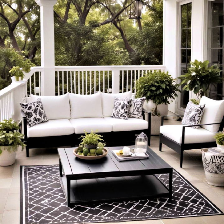 black and white patio furniture