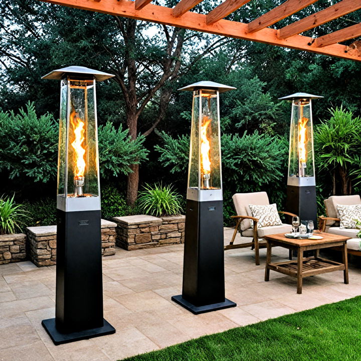 black and white patio heaters