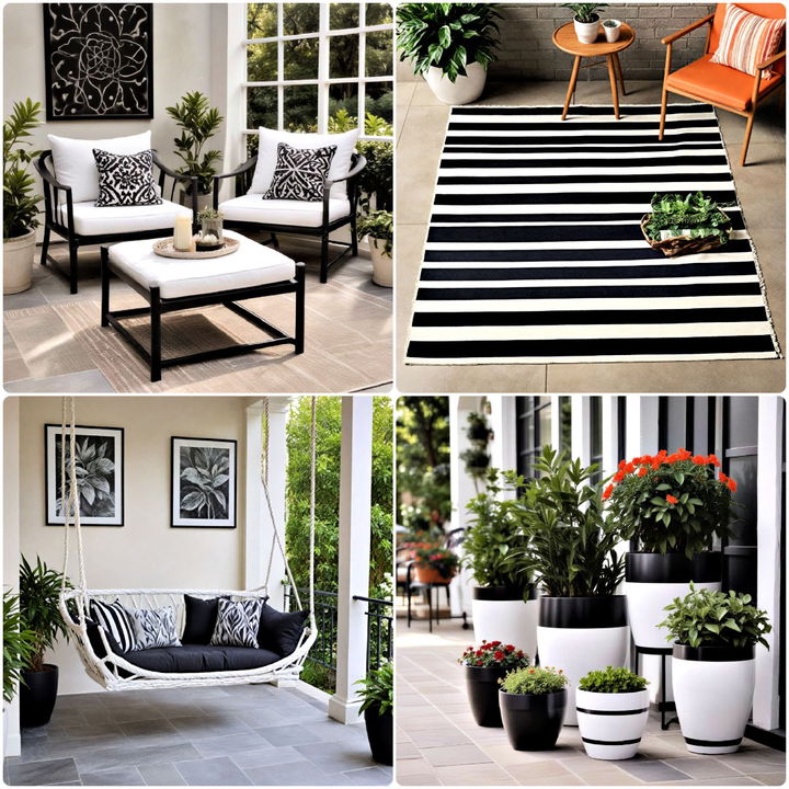 black and white patio ideas