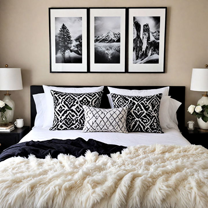 black and white throw pillows