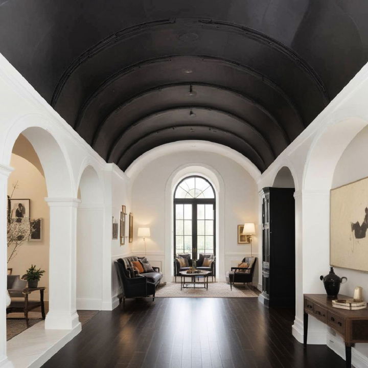 black barrel vaulted ceiling idea