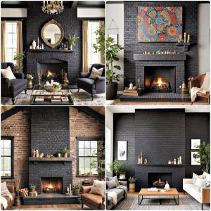 black brick fireplace ideas