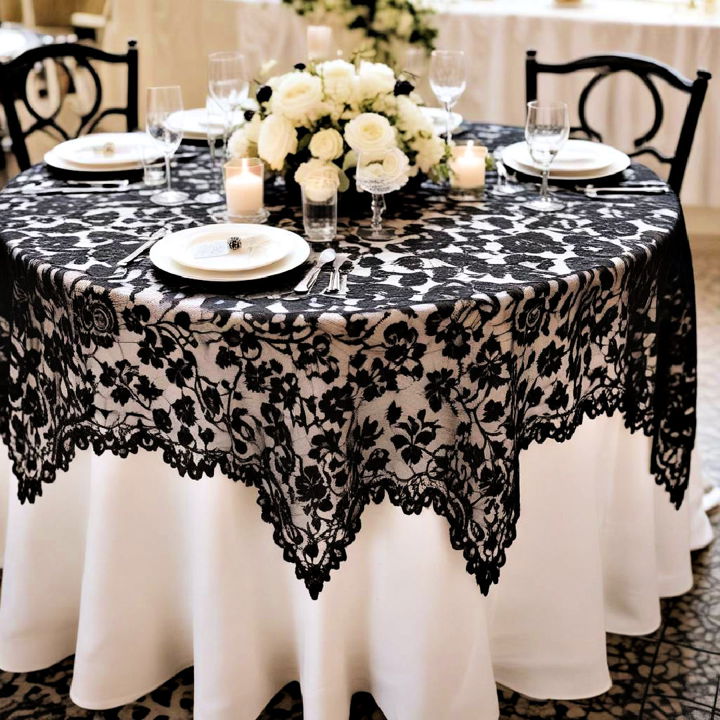 black lace table overlays