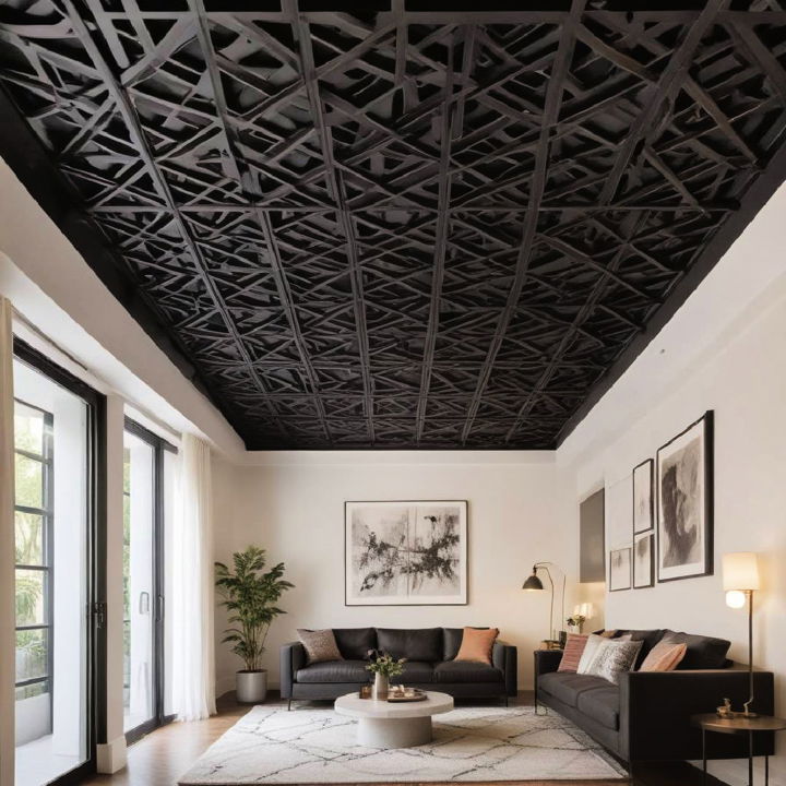 black lattice ceiling design