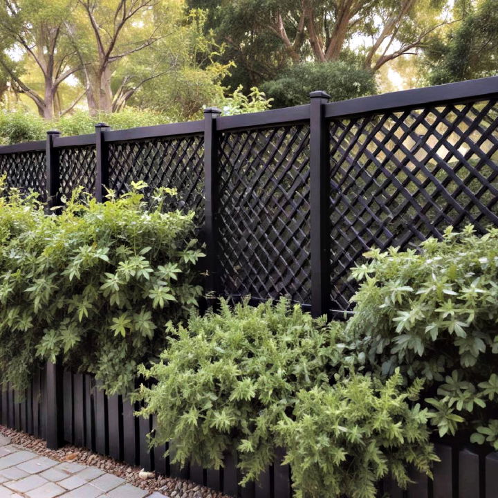 black lattice fence for yard