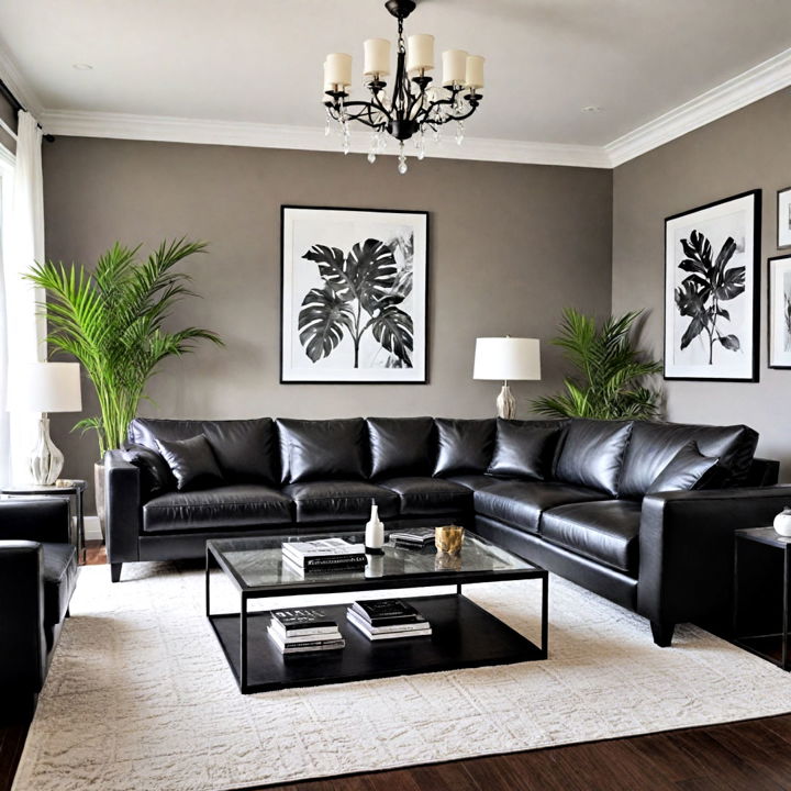 black leather furniture for living room