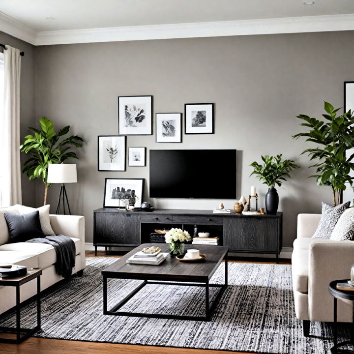 black wooden living room furniture