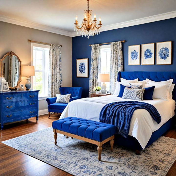 blue accent furniture for bedroom