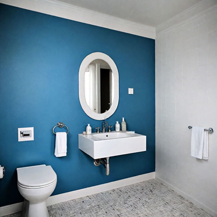 blue accent wall for bathroom