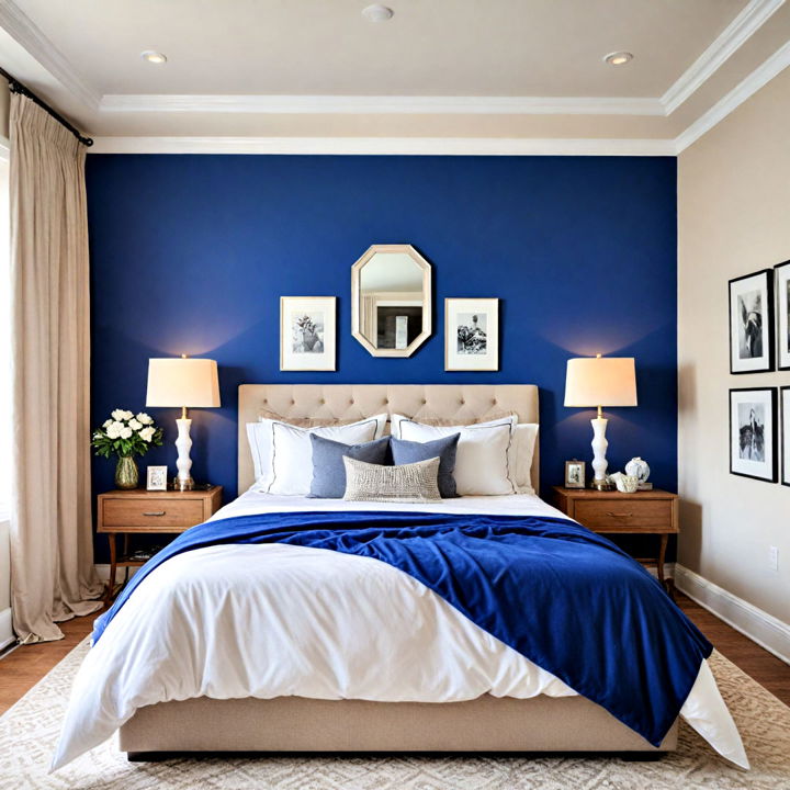 blue accent wall for bedroom