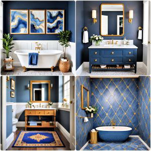 blue and gold bathroom ideas