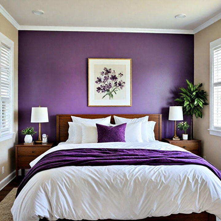 blue and purple accent wall