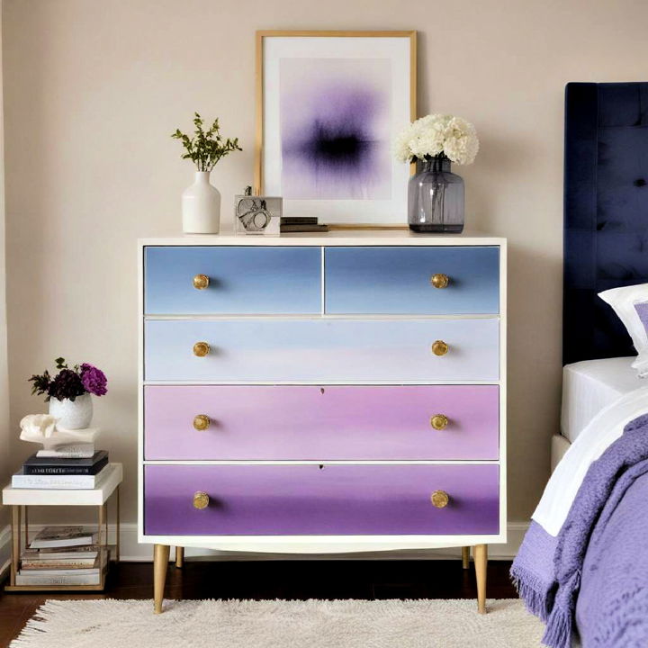 blue and purple ombre effect furniture