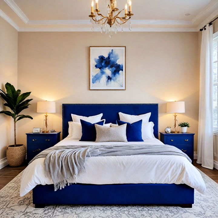 blue bed frame