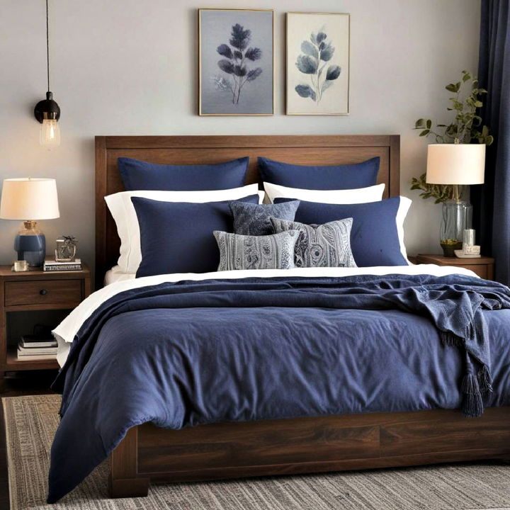 blue bedding accessories