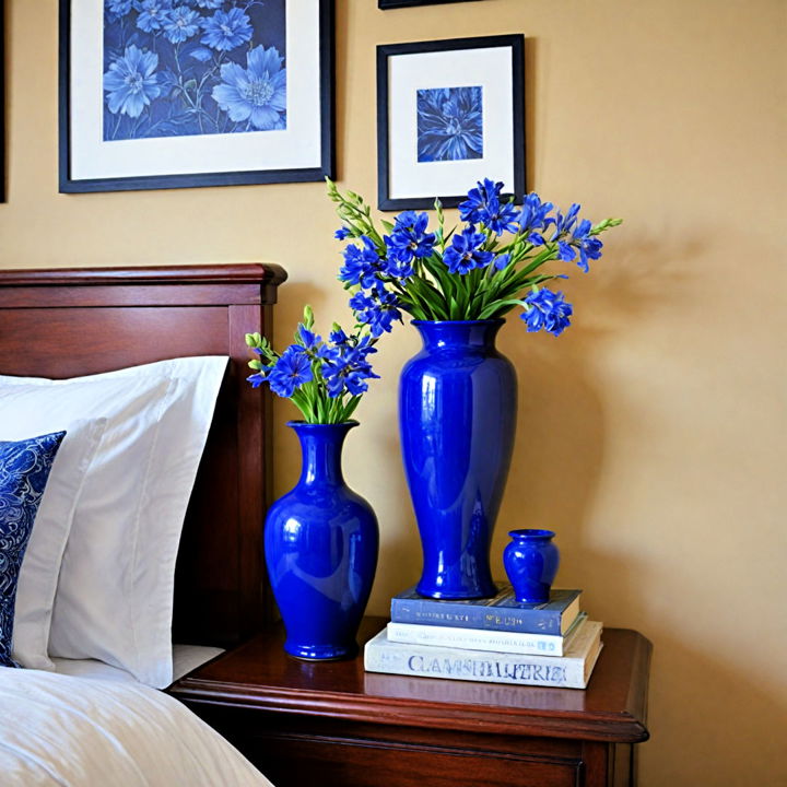 blue decorative bedroom accessories