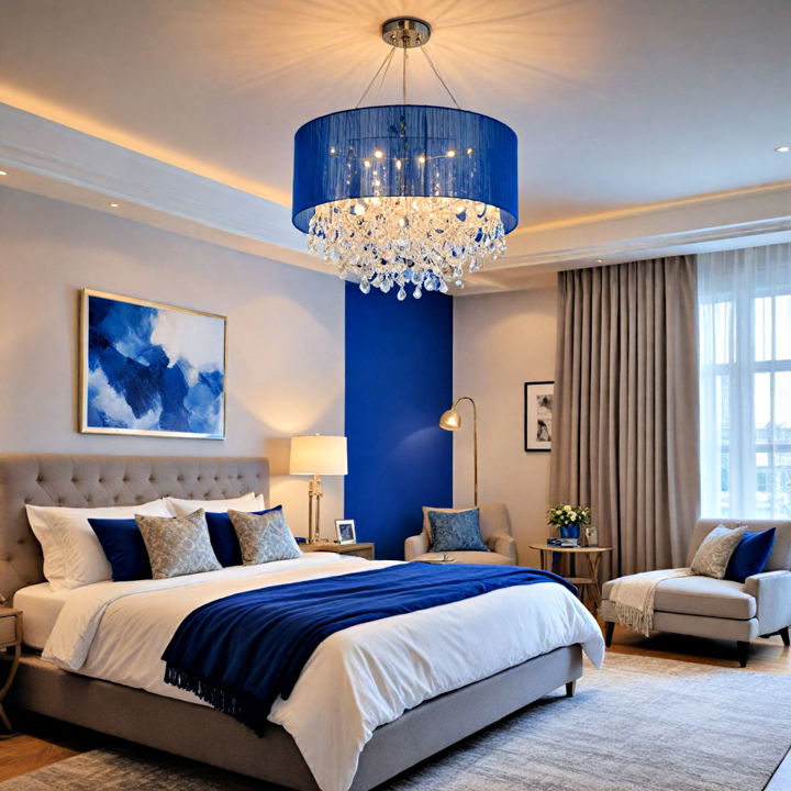 blue lighting fixtures for bedroom