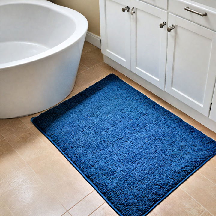 blue rugs and mats for bathroom