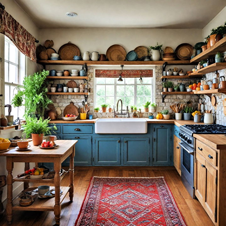 bohemian country kitchen