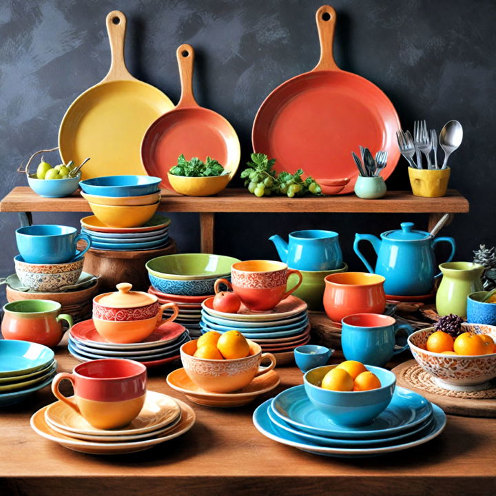 bold and vibrant tableware