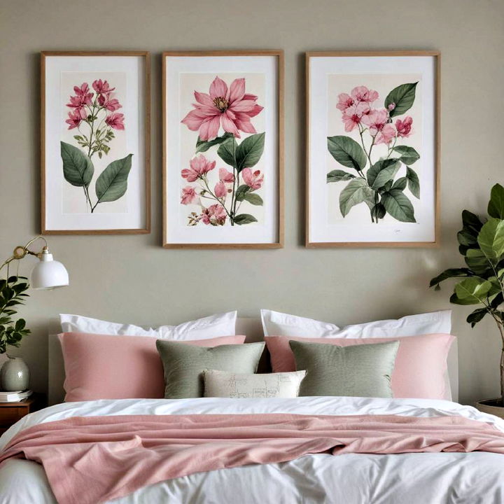 botanical art for bedroom decor