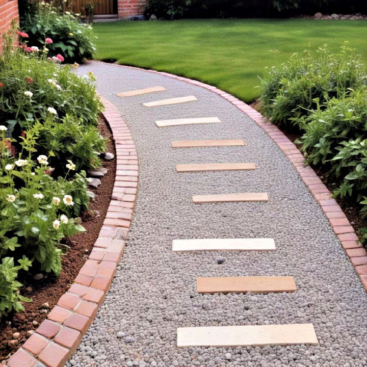 brick and gravel walkway