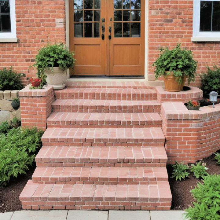 brick front steps with built in storage