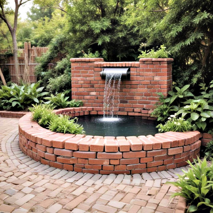 brick surround water feature