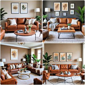 brown leather couch living room ideas