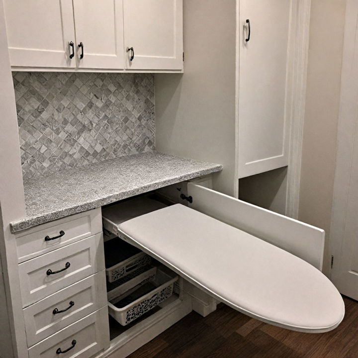 built in ironing board for small utility room