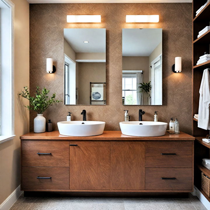 caramel colored vanity countertop