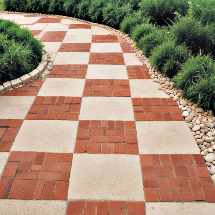 checkerboard brick path