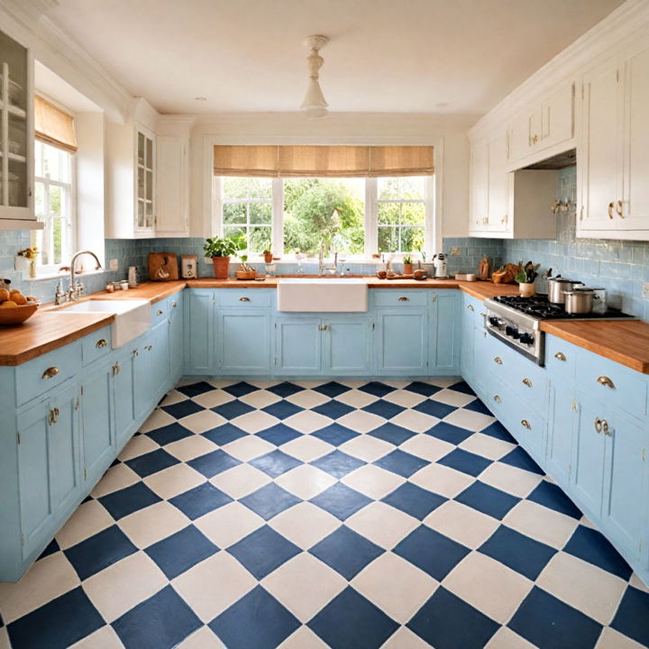 checkerboard kitchen flooring