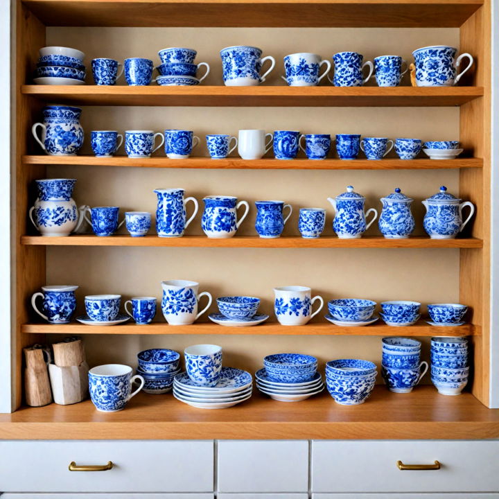 cheerful blue and white kitchenware