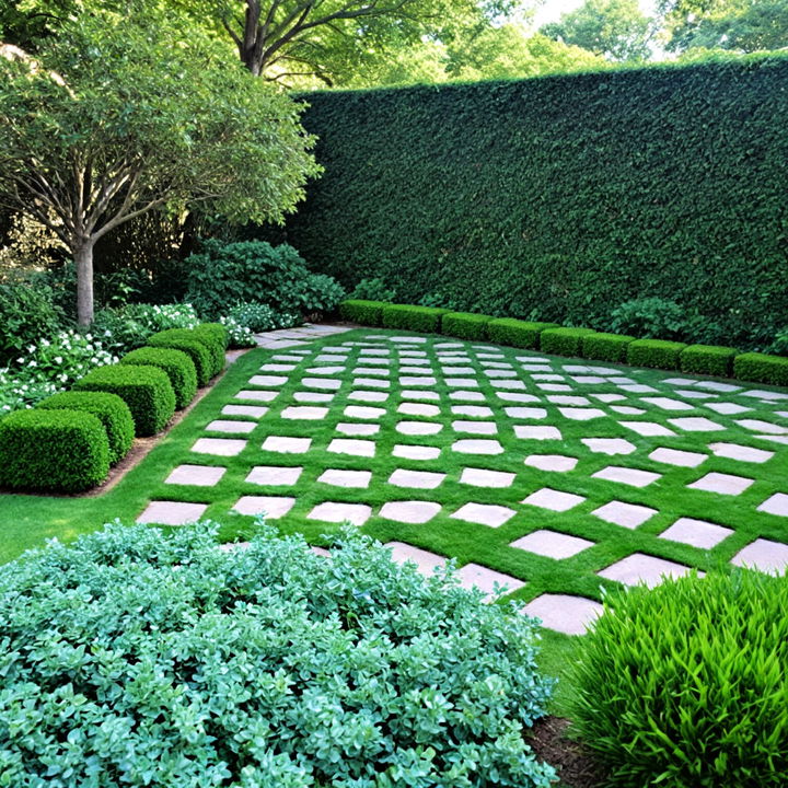 chessboard lawns for formal garden