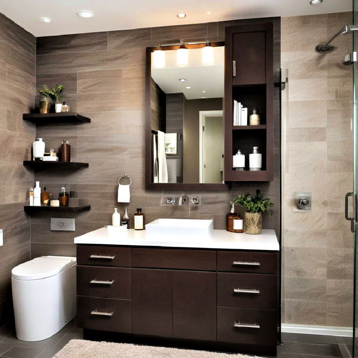 chocolate brown bathroom cabinets