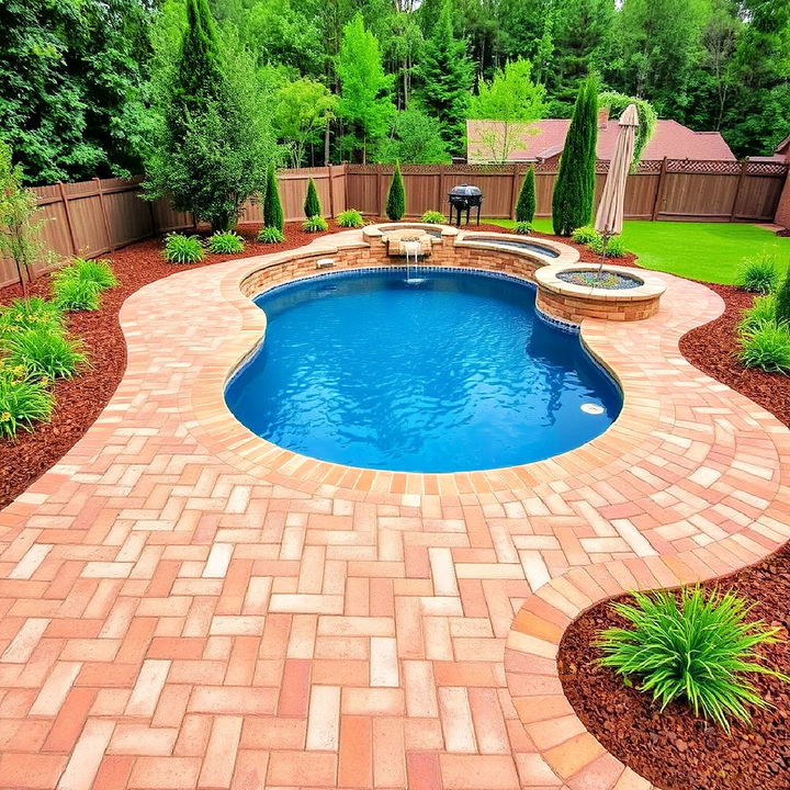 classic elegance brick lined pool