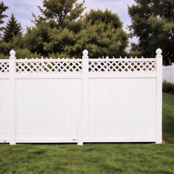 classic white picket lattice fence