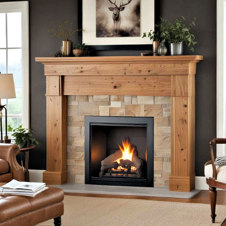 classic wooden fireplace surround