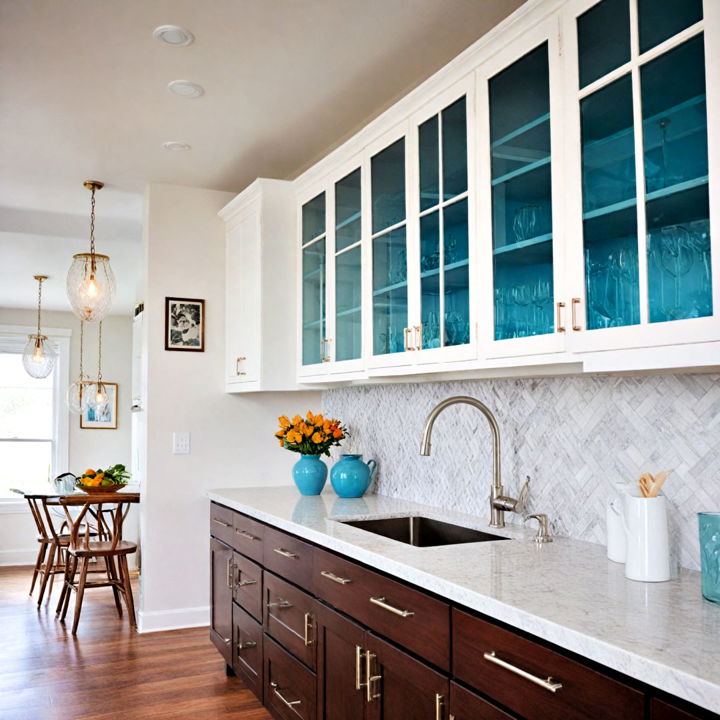 colored glass cabinets