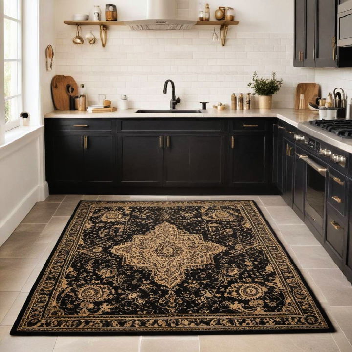 comfort and style black and gold rug