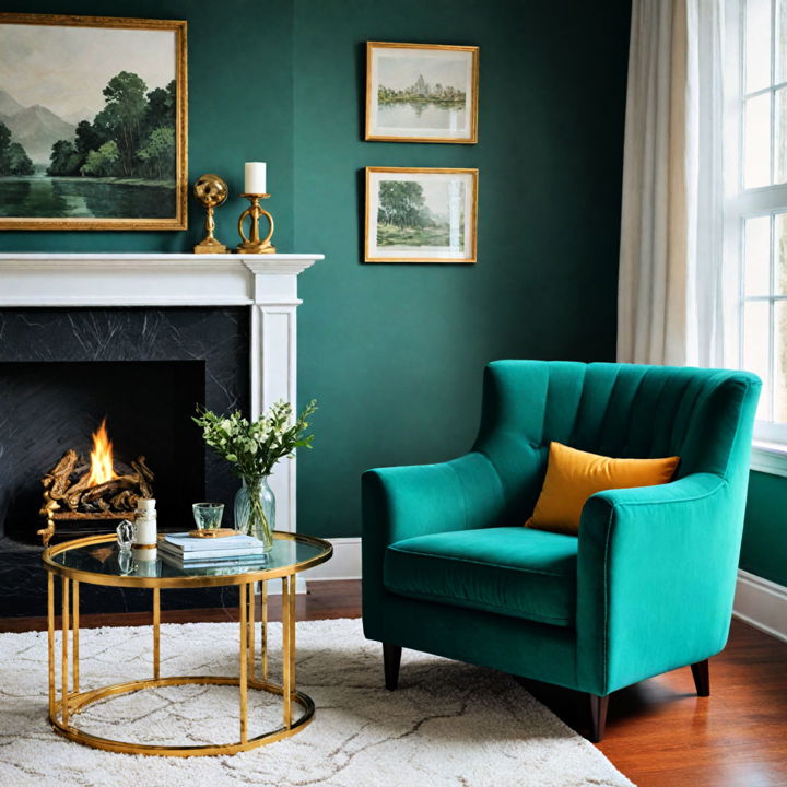 comfort and style emerald green armchair