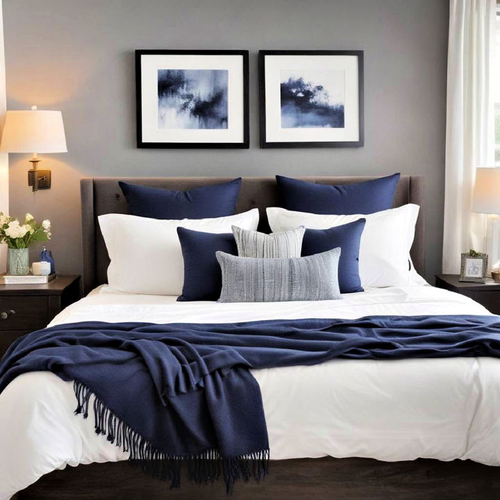 comfortable blue throw pillows