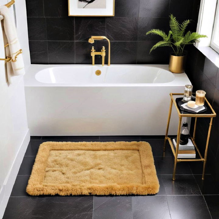 comfortable gold bath mat