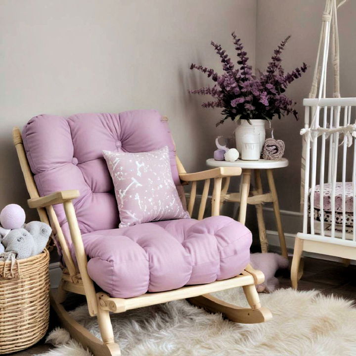 comfortable mauve cushions decor for nursery